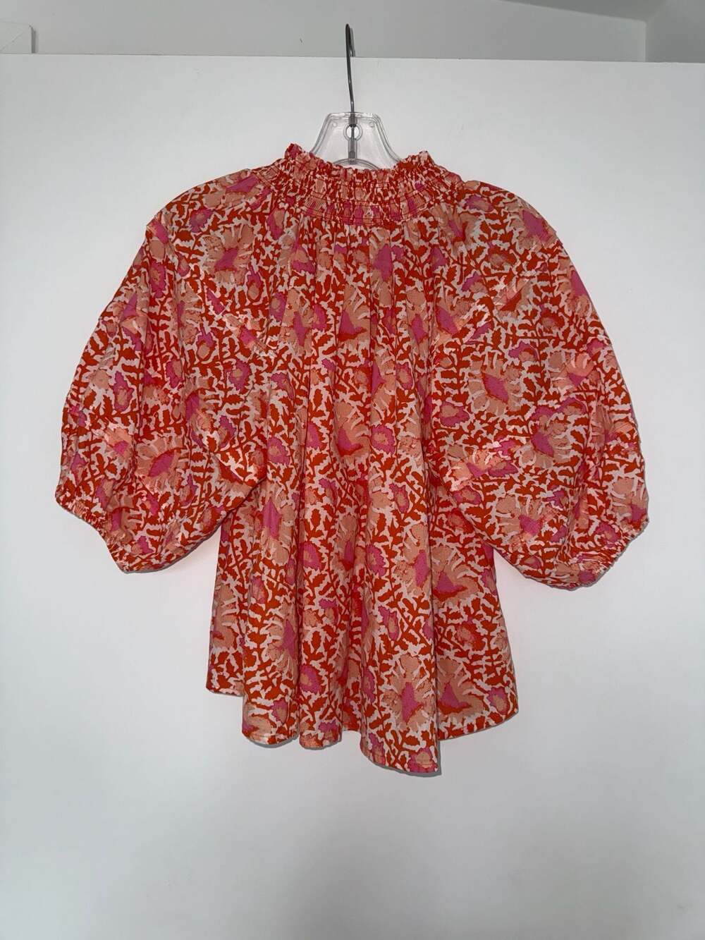 Free People Willow Smocked Balloon Sleeve Floral Blouse - Picture 2 of 6